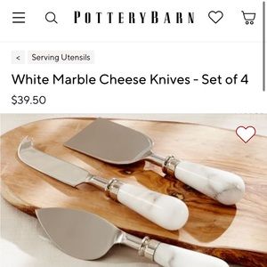 Brand new pottery barn marble handled cheese knifes